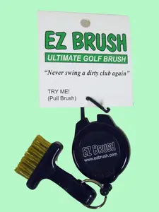 EZ Brush - Retractable golf bag accessory, Lightweight, Durable, Attaches to Any Golf Bag