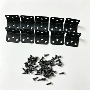 Heavy-Duty Sturdy L-Shaped Corner Bracket Set, 10pcs Industrial Hardware with 40 Hex Cap Screws & Height Adjustable Design, Easy Assembly Multi-Purpose Use