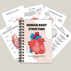 Human Anatomy Study Notebook, Heart Theme Journal, Ideal for Medical Students, Detailed Illustrations, Perfect for Learning & Reference