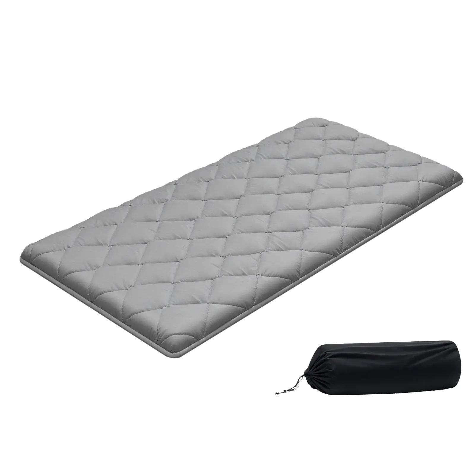 【SummerFinds】VEVOR Foldable Twin Size Japanese Futon Floor Mattress Bed - 9-Layer 80x39x3.5in Gray Memory Foam Mat, Soft Brushed, Ergonomic Firm Support, Drawstring Storage Bag, Fastener for Yoga, Camping