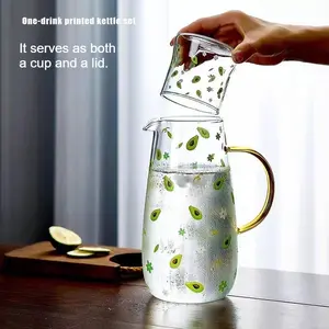 High temperature resistant cold kettle household Drinkware Glass Jug Glass Pitcher large capacity high borosilicate glass cold kettle set teapot one person drinking water set cup