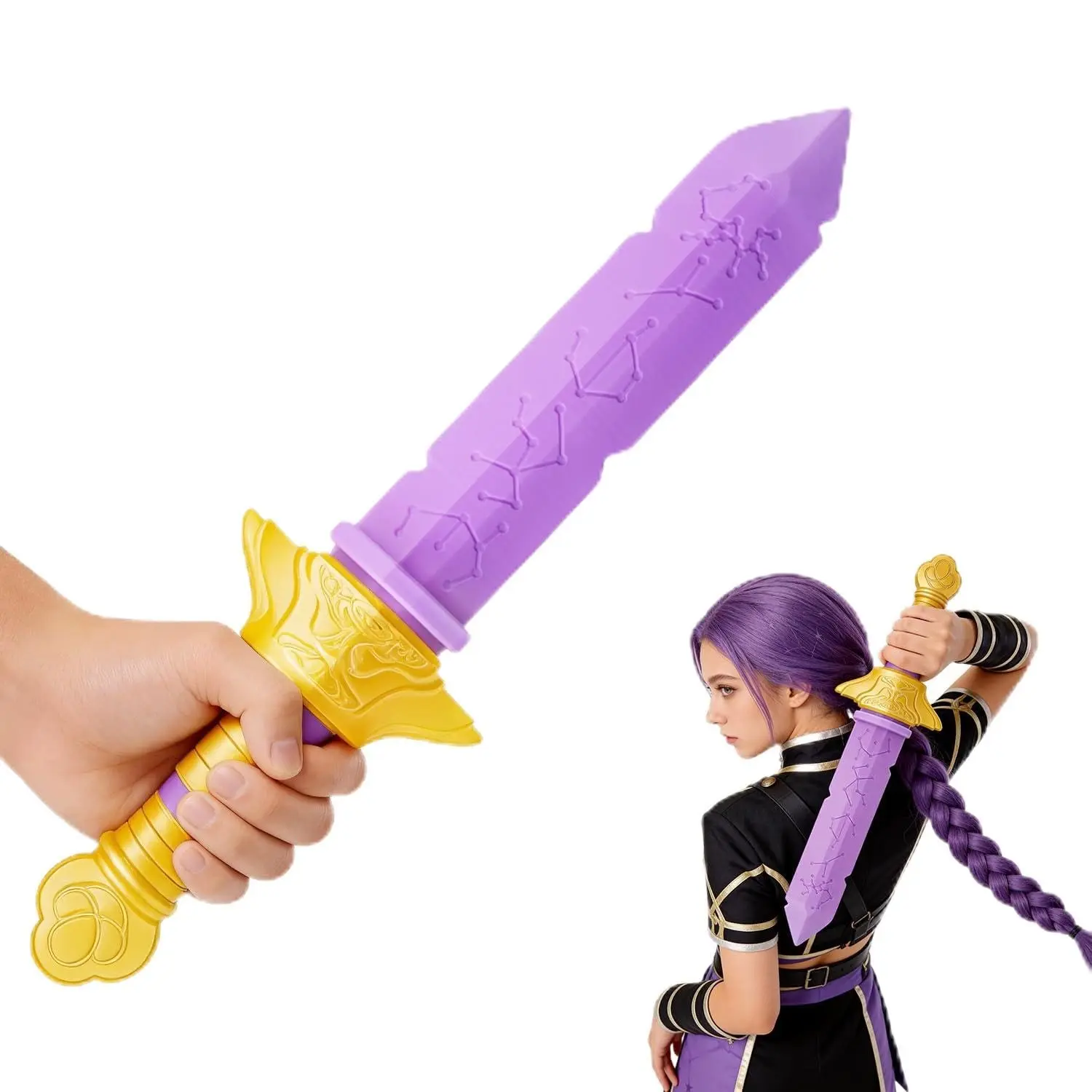 Adult Unisex Cosplay Props, Unisex Appeal, 3D Printed Detachable Swords, Halloween Ready, Perfect for Halloween & Role Play, Durable Handle Design, Ideal Gift for Fans