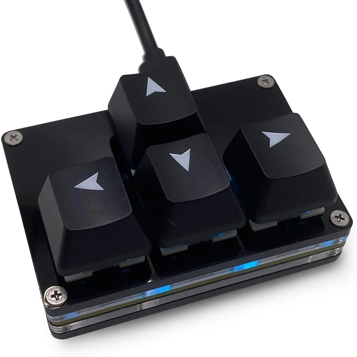 Mini 4-Key Keypad WASD Arrow Key Keycaps Keyboard One-Handed Mechanical Gaming Keypad Programmable USB-C Customized Keyboard for Working
