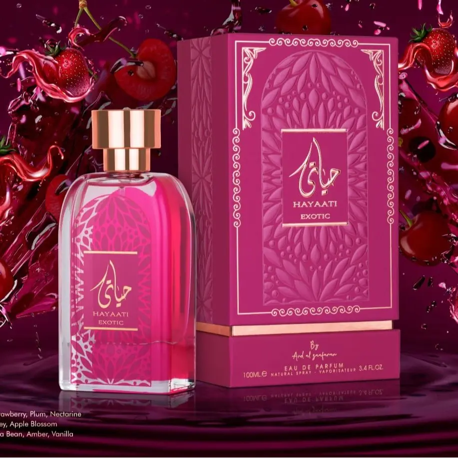 Ard Al Zaafaran Hayaati Exotic Alcohol-Based EDP Fragrance - 100ml (3.4 oz) Warm Sweet Floral Fruity Women's Perfume, Single Item, Blackcurrant Top Notes for Daywear
