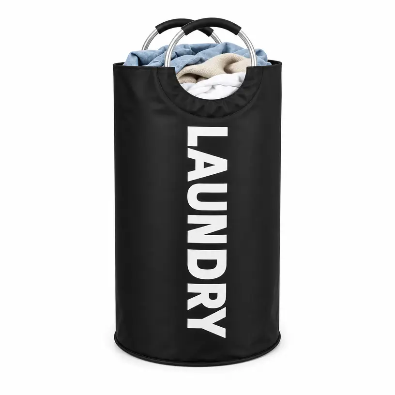 2pcs Large Laundry Basket |Upgrade to 95L! Tall Collapsible Laundry Hamper with Full Loop Aluminum Handle, Freestanding Fabric Basket – Perfect for Laundry, Toys, Towels, and Closet | Folds Flat When Not in Use