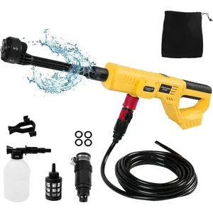 Washer Fit for 20V Battery, 21000RPM 800PSI Washer with 6-in-1 Nozzle & Foam Pot & Hose, for Car Wall (No Battery)