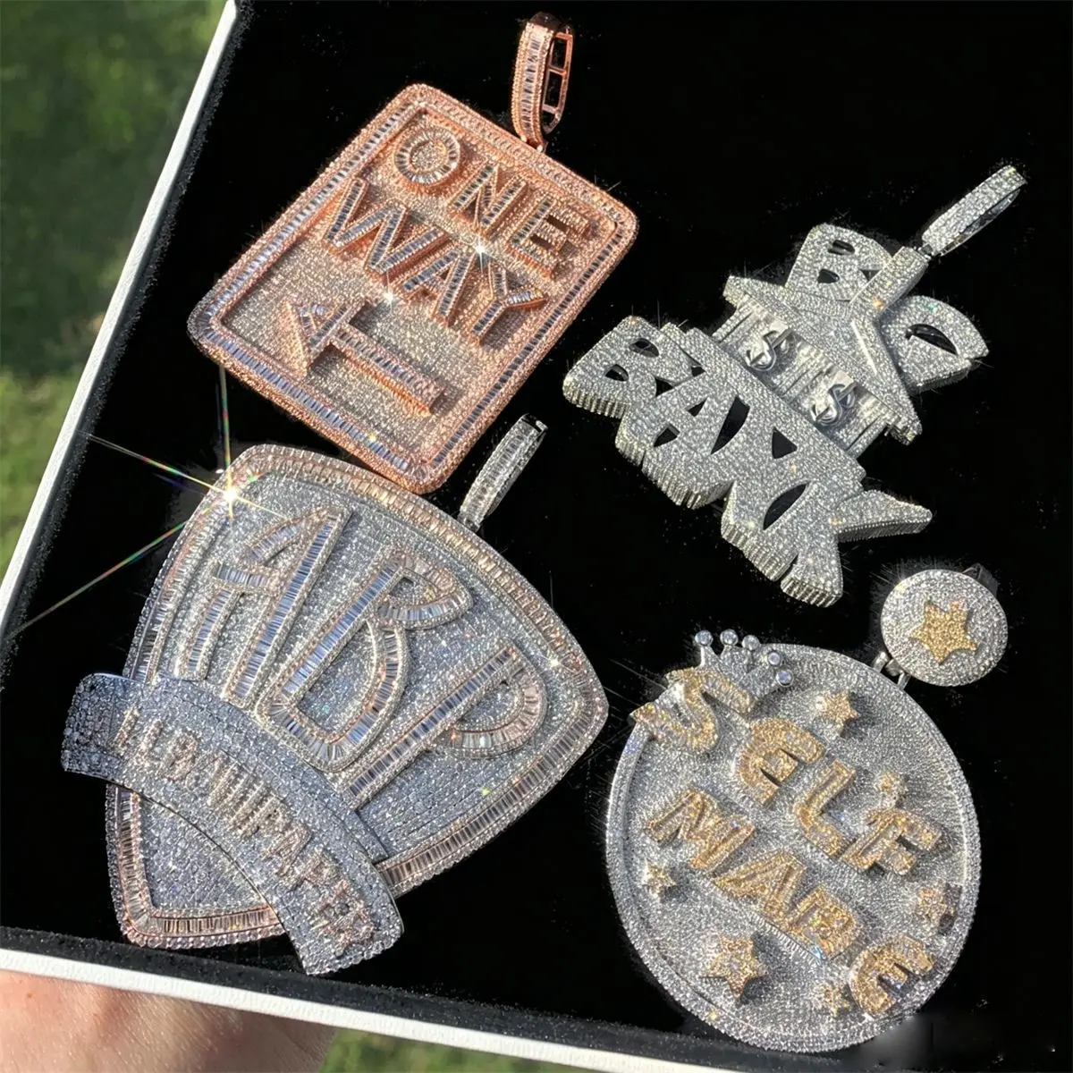 Unisex Iced Out Hip Hop Letter Statement Pendant Necklace - AAAAA Zirconia, Bling Streetwear Costume Jewelry for Daily Wear, Single Pendant
