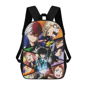 My Hero Academia Printed Backpack 17 Inch Shoulder Backpack Lightweight High-capacity Casual Daypack Bookbag