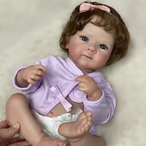 19Inch/48CM Cuddly Vinyl Girl Bettie Reborn Doll With Rooted Hair Can Have A Shower Whole Body Vinyl Girl 3D Painted Skin Newborn Baby Dolls With Good Quality For Birthday's Gift