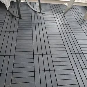 122pcs Set Plastic Interlocking Deck Tiles, 88 Interlocking Floor Tiles + 30 Edging Strips and 4 Corner, Waterproof and Wear-resistant, All Weather Patio Tiles for Balcony Backyard Poolside Porch, Pavers for Outside Walkway