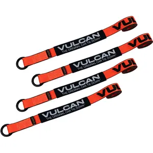 VULCAN Exotic Car Rim Tie Down Set - 2 Inch x 144 Inch - 4 Straps - PROSeries - 3,300 Pound Safe Working Load Webbing