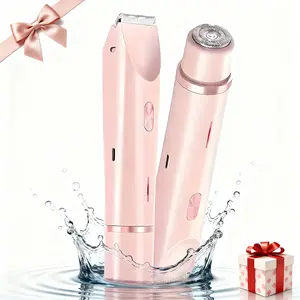 Unisex Electric Bikini Trimmer for Women, Rechargeable 2-in-1 Body & Facial Hair Removal, Waterproof Wet & Dry Bikini Shaver, Cordless Rechargeable Trimmer  Gift Daily Epilator