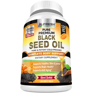 Fresh Healthcare Black Seed Oil Softgels– 1300mg Cold-Pressed Pure Nigella Sativa for Immune, Joint & Skin Health – Non-GMO, 120 Softgels