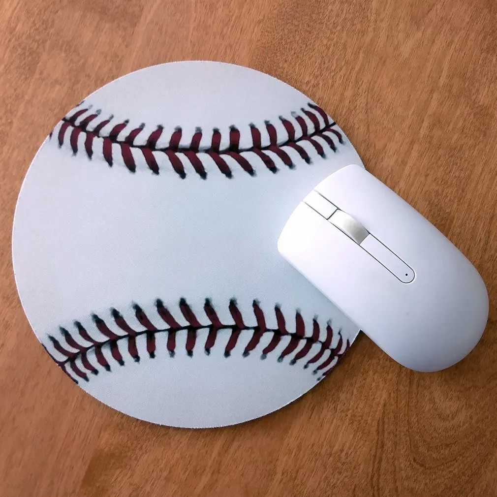 Everything Baseball Sports Desk Gift - White Baseball Shaped Mousepad