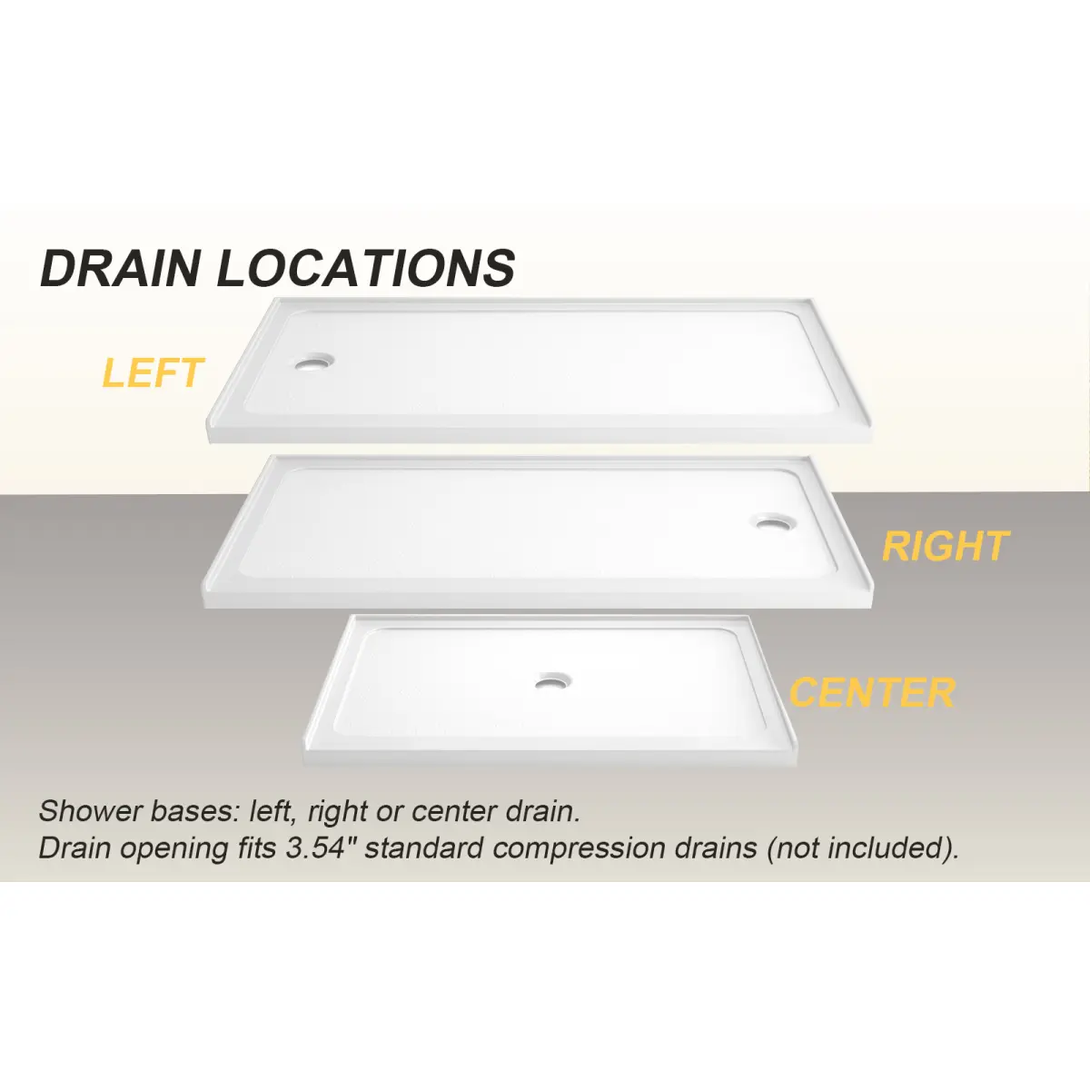 Acrylic Gloss White Indoor Bathroom Shower Base, 32 in.d x 60 in.w x 2.95 in.h, CUPC Certified, Single Threshold, 3-Wall Alcove Fit, Right Drain, 3.5 in. Standard Drain Opening, Direct to Studs, Durable, Quick Installation, Rigid No-Flex Panel Shower Pan