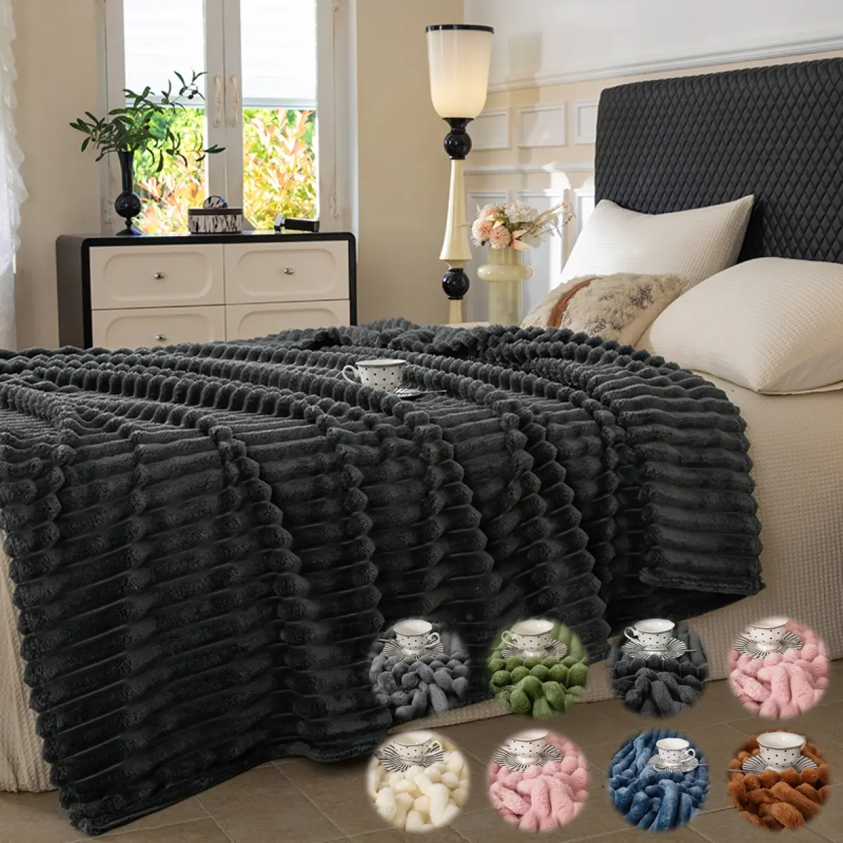 Solid Color Striped Throw Blanket – Ultra-Soft & Lightweight, Classic Versatile Design for Bed, Couch, Sofa, Camping & Travel All-Season Home & Outdoor Decor Soft Woven Blanket Lightweight Cozy, Skin Friendly, Soft Warm Blanket, Christmas Gifts For GF