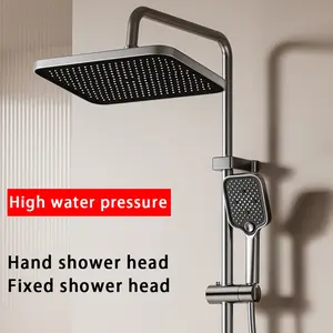 Shower Head Set, Handheld Fixed Shower Spray, High Pressure Large Flow, Bathroom Accessories, Durable & Easy Installation, High Pressure Showerhead, Shower Head Ensemble, Shower Water Equipment