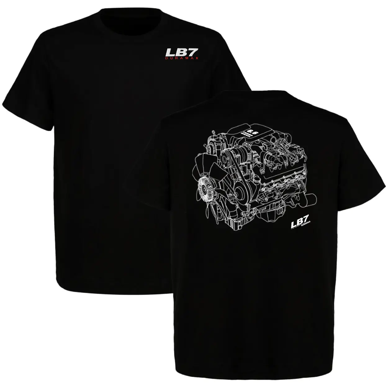 Unisex Cotton Old School Dmax V8 Power 2-Sided Short-Sleeve T-Shirt, Casual Streetwear Top for Car Lovers, Shortsleeve, Tshirt