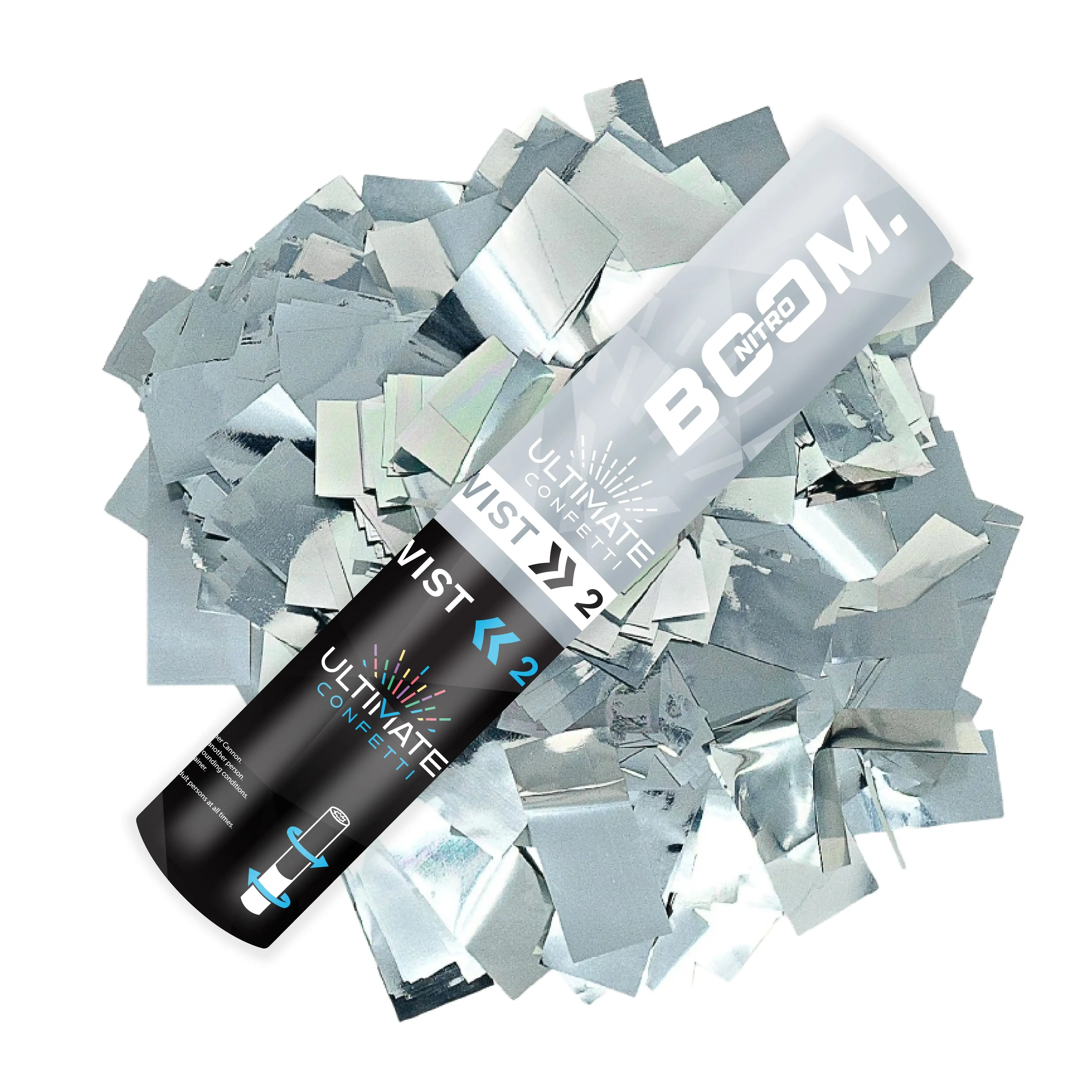 Silver Metallic-  Handheld Confetti NITRO Cannon