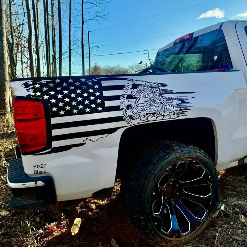American/Mexican Flag Decal Sticker for Car, Glass Doors, Different Sizes Multiple Colors truck sticker Vehicle Exterior Decoration