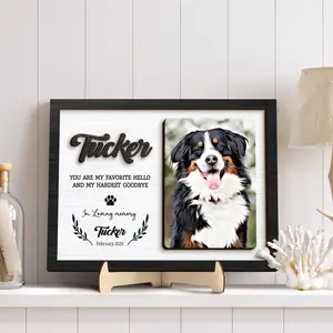 Personalized Wooden Pet Memorial Plaque – A Meaningful Keepsake with Art Photo Plaque And Sign, Dog Memorial Gifts Plaque And Sign, Dog Sympathy Gift Plaque And Sign, Pet potrait Frame