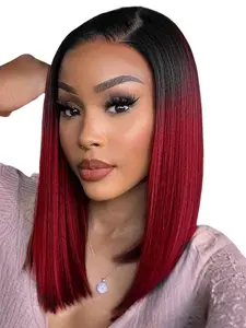 Short Bob Wig Ombre Wigs, Side Part Cosplay Party Halloween Wigs, Bowl Cut Wig, Heat Resistant Fiber, Synthetic Wigs for Women, Pre Styled Wig, Synthetic Material Wigs