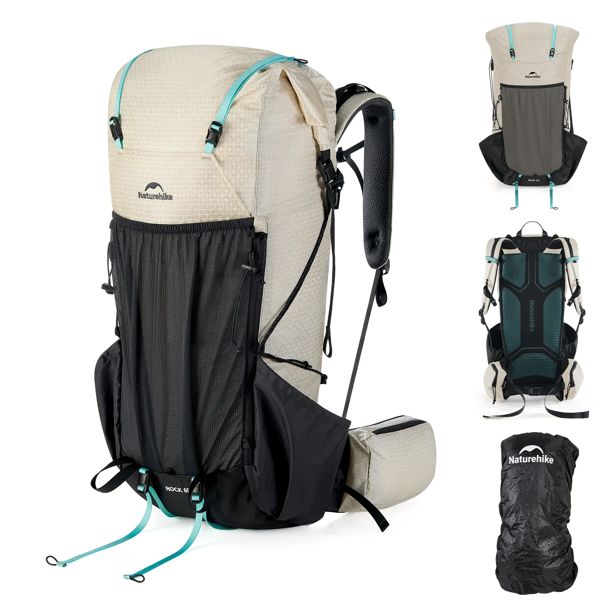 Naturehike Rock 2.0 Hiking Backpack, Lightweight Internal Frame Daypack with Ergonomic Aluminum Frame, Tear-Resistant Fabric & Quick-Access Pockets for Hiking, Trekking & Camping
