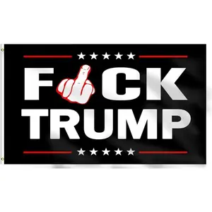 Gifts boyfriend Fuck Trump Flag Anti Trump Banner Canvas Header Polyester Outdoor Indoor Decor with Brass Grommets  60X40 Inches