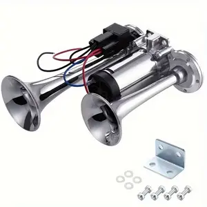 12V Super Loud Air Horn Kit with Air Compressor for Car Truck SUV Motorcycle Boat