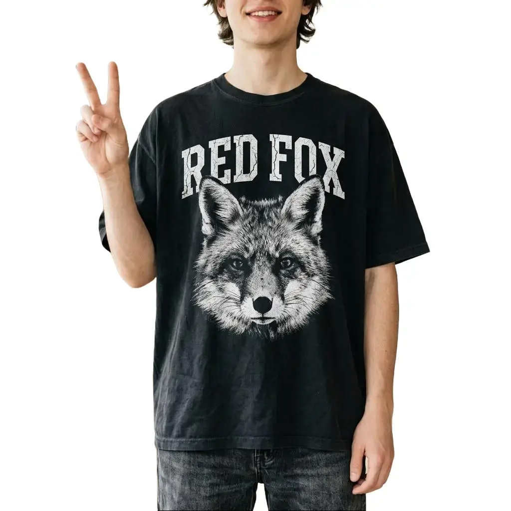 Red Fox Graphic T-Shirt for Men Women, Funny Vintage Animal Tee, Cute Wildlife Shirt, Casual Unisex Cotton T-Shirt, Nature Lover Gift, Gildan 5000 Heavy Cotton Tee