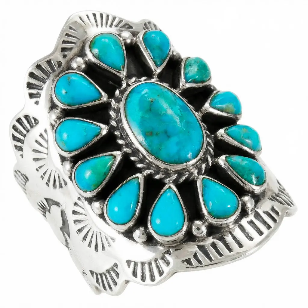 Turquoise Ring Sterling Silver R2413-C75