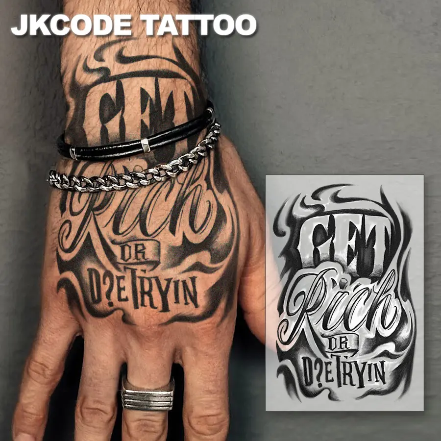 Half Permanent Tattoo, Lucky Totem Graffiti Design, Rich Hip-Hop Style Neck Tattoo, Unisex Waterproof Body Art, Temporary Plant Tattoos, Tattoo Paper, Waterproof Realistic Tattoos, Temporary Fake Tattoo, Ephemeral Tattoos