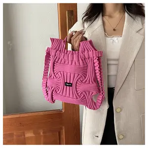 Casual Multifunctional Handbag in Korean Style,  Solid Color Wrinkled Design Backpack ,Perfect for Vacations, Everyday Casual Outings, Coffee Breaks, And Tea Time.