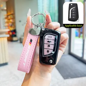 TPU Car Folding Key Case Cover Fit for Toyota Corolla Fortuner Tundra RAV4 Accessories