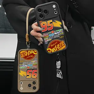Lightning Mcqueen Pattern Suitable For Iphone And Samsung Galaxy 17 Air 16 Pro Max 15 14 Plus 13 12 11 Xr Xs S25 S24 S23 Tpu Bumper Shock - Absorbing Soft Shell , Silicone Protective Cover , With Safety Rope Protection Phone Case