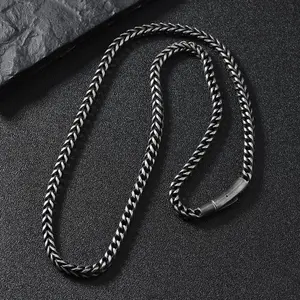 1Pcs 6mm Rope Chain Necklace for Men, Mens Chain Necklace, Stainless Steel Necklace Chain for Men Women, Jewelry Gift