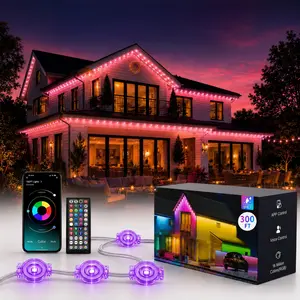 Permanent Outdoor Lights, Smart RGB Eave Lights with App & Remote Control, DealsForYouDays Summer Deal, 4th of July House Decor, DIY Scene Modes, Chasing Light Effects, Waterproof Outdoor LED Lights for Holiday & Everyday Home Decor