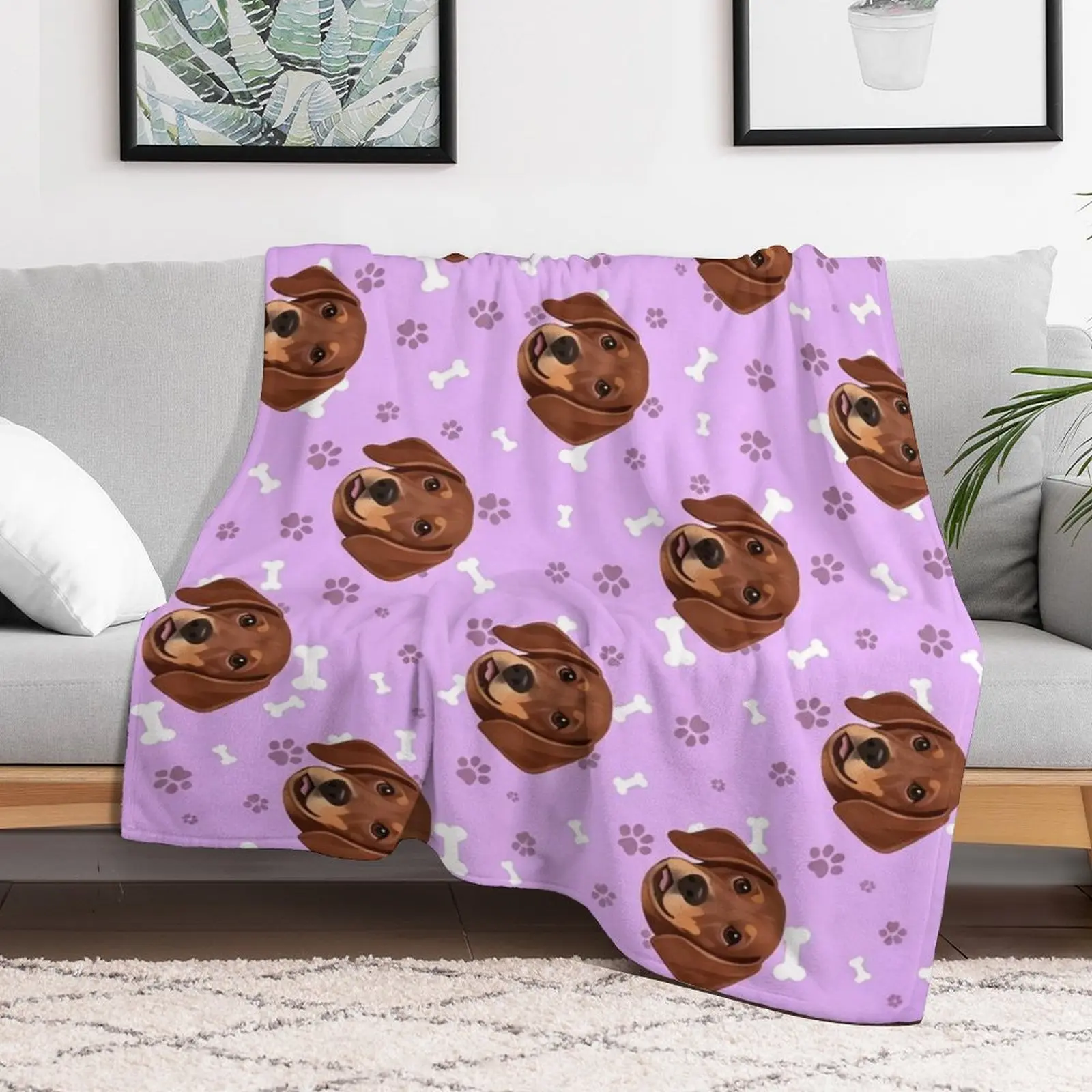 Personalized Dog Face Blanket - Custom Pet Fleece