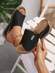 Women's Fashionable Solid Color Slingback Sandals, Casual Comfortable Non-slip Sandals for Summer, Lightweight Breathable Shoes for Daily Wear, Girl