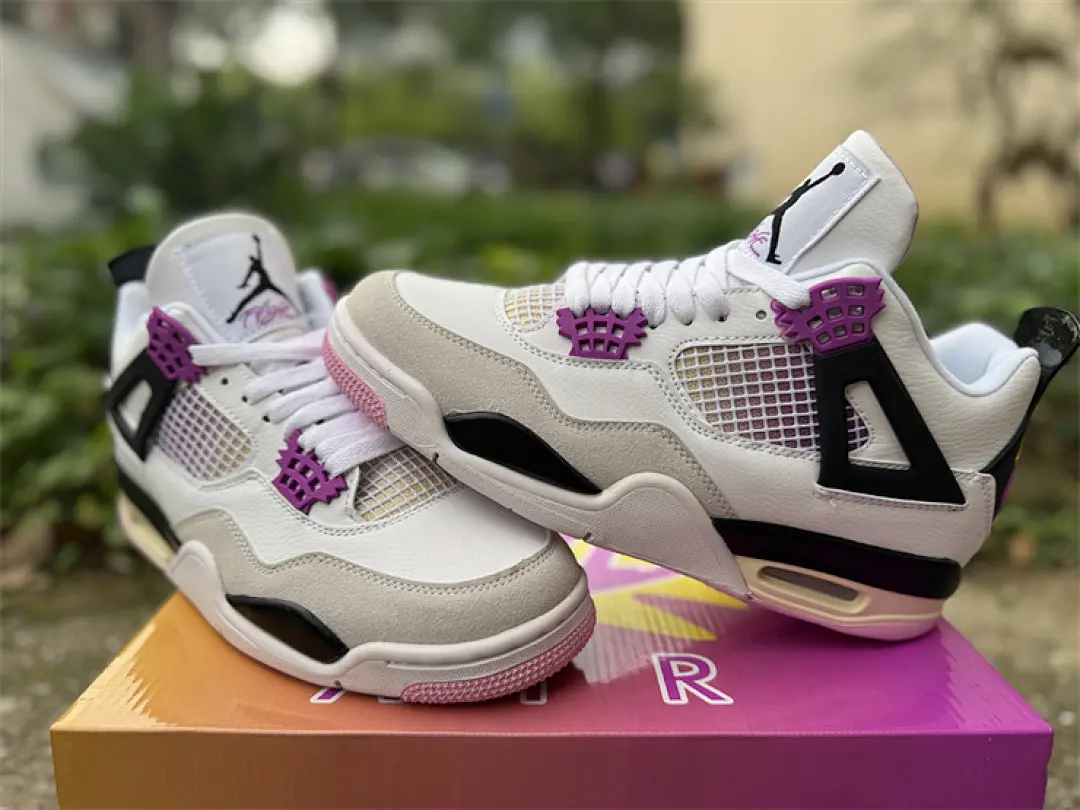 Off White Black Purple Pink Mid Top Retro Basketball Sneakers, Mesh Suede Upper, Air Cushion, Unisex Fashion Street Sneakers