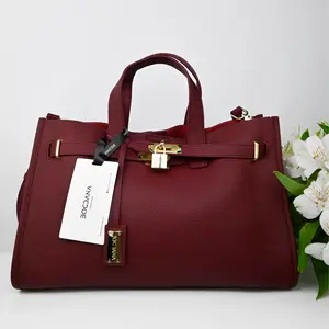 Bogdana Urban Luxe Genuine Leather Power Tote with Silver-Tone Hardware Women's Shoulder Bag 15" MacBook Capacity Soft Suede Lining Magnetic Closure Casual Trendy Purse