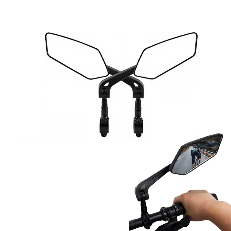 360° Adjustable Bike Mirror Handlebar Mount 2 Pack Wide Angle HD Lens Bicycle Rearview Mirror for Scooter Motorcycle Bike Accessory