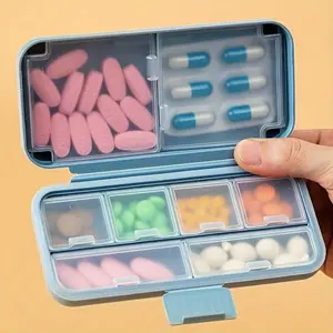 1pc Portable Sealed Pill Storage Box, Compartment Portable Mini Pill Box, Travel Pill Case, Medicine Container, Supplement Organizer
