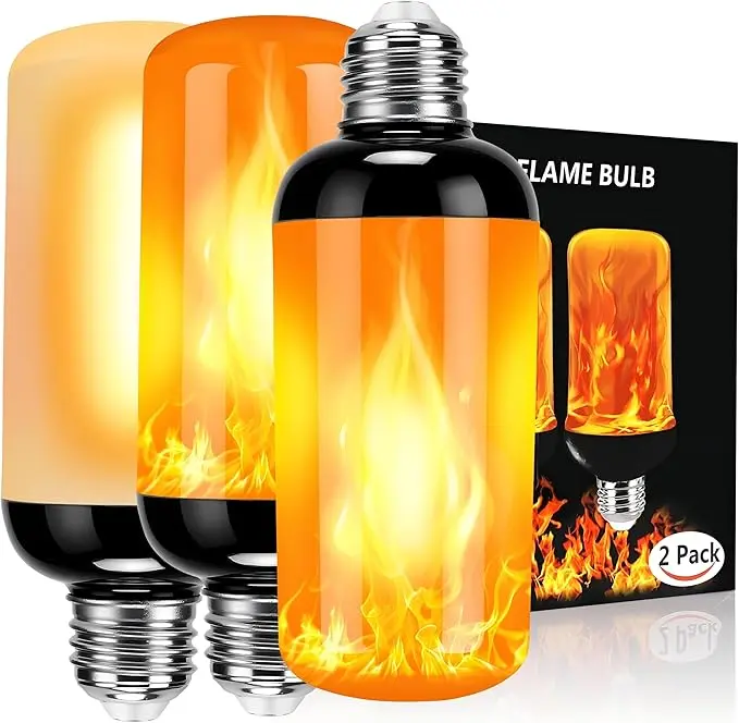 Gen2 Flame Core LED Light Bulbs, E26 Base | 4 Modes Flickering Light, Realistic Flame Effect, Built-In Gravity Sensor, Reversible Flickering Effect, Indoor & Outdoor Use