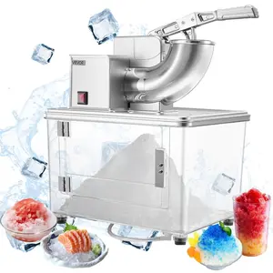VEVOR Ice Crusher Machine, 440lbs Per Hour Electric 4 Blades Snow Cone Maker, All Stainless Steel Shaved Ice Machine with Bowl and Cover, 350W 1400RPM Ice-Shaver for Home and Commercial Use, SilverVEVOR Super Brand Day