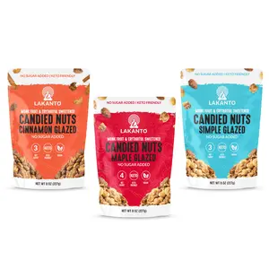 Lakanto Candied Nuts Simple Glazed - No Sugar Added, Sweetened with Monk Fruit, 3 Net Carbs, Keto Diet Friendly, Vegan, On the Go Snack Anytime