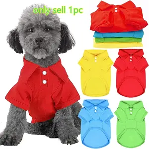 Dog Cat Polo Shirt Summer Top, Stylish Pet Clothing for Dogs & Cats, Comfortable Breathable Fabric, Perfect for Warm Weather