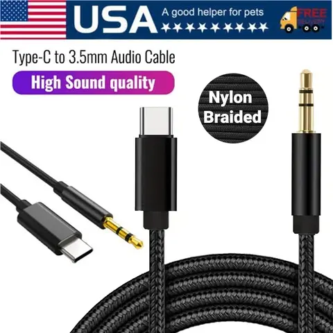 USB-C to 3.5mm Audio Cable Car AUX Adapter 3ft for Home Stereo Travel Music, Plug-and-Play with Stable Sound & Ultra-Slim Design. Compatible with iPhone 16 Pro Max, Samsung Galaxy S23+, Type C Phones & Devices.,techvibes