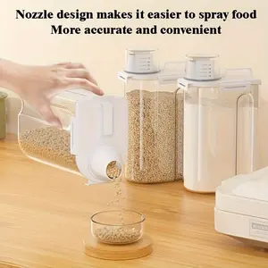 3-Piece 2.5L Household Airtight Sealed Containers (with Lids), Portable Leak-Proof Food Storage Jars for Grains, Nuts, Flour, Rice, Kitchen Organizers and Pantries, and Kitchen Accessories