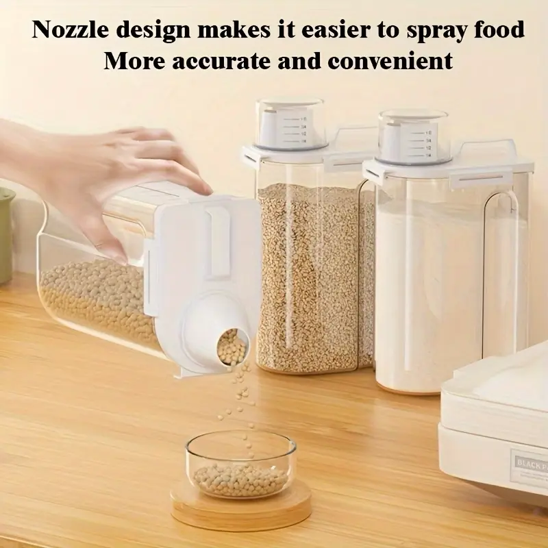 3-Piece 2.5L Household Airtight Sealed Containers (with Lids), Portable Leak-Proof Food Storage Jars for Grains, Nuts, Flour, Rice, Kitchen Organizers and Pantries, and Kitchen Accessories